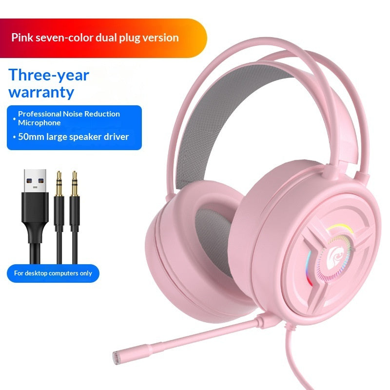 Pink Crystal Gaming Headset Kabelgebunden - Over-Ear für PC & Laptop