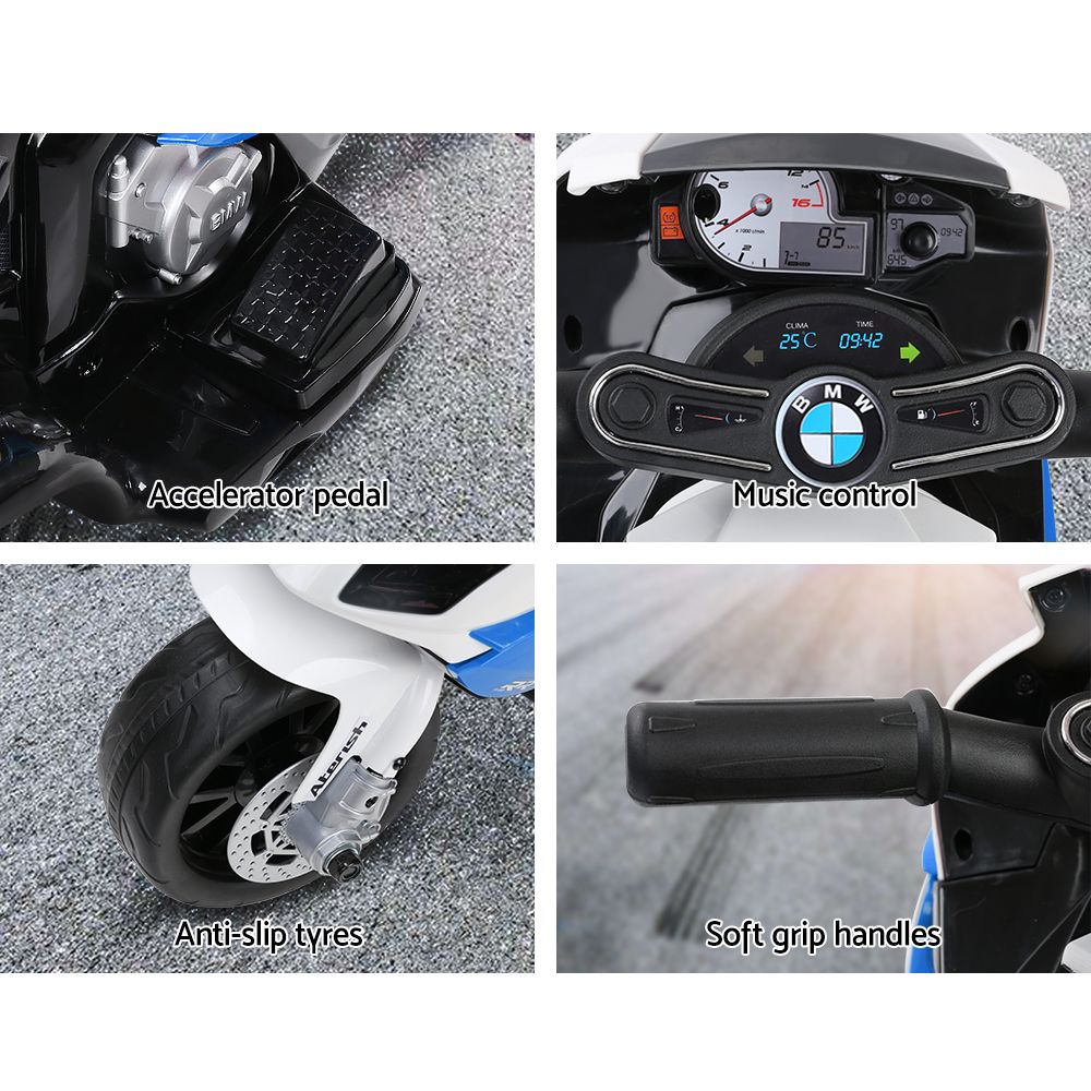 BMW S1000RR Kinder-Motorrad Elektro - Lizenziert Ride-On 12V Blau